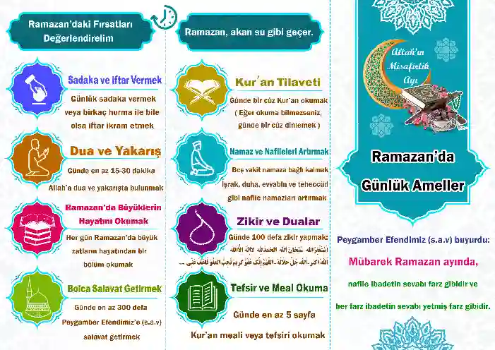 طرح اعمال روزانه در رمضان ترکی