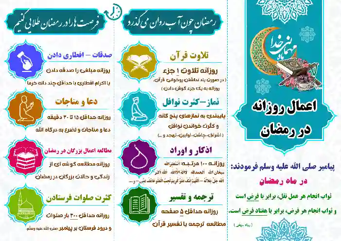 طرح اعمال روزانه در رمضان