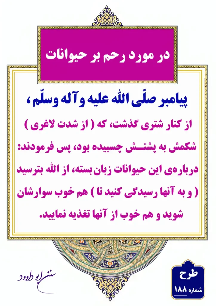 188 در مورد رحم بر حیوانات