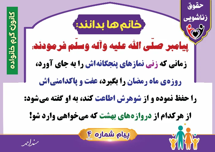 پوستر حقوق زناشویی خام ها بدانند 4(جایگاه زنان مومن و فرمانبردار)